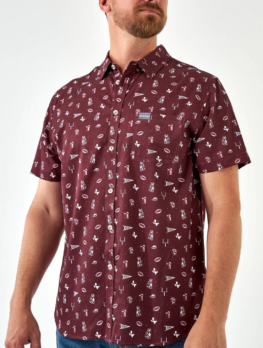 Burlebo Gameday in College Station Men's Performance Button Up