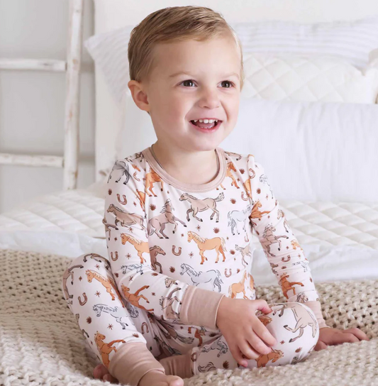 Ponies Horse Boys Toddler Pajamas Bamboo