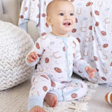 Tiny Touchdowns Boys Bamboo Onesie