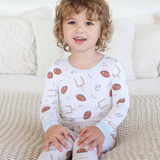 Tiny Touchdown Football Two Piece Boys Toddler Pajamas Bamboo