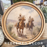 8" Round Cowboys Art