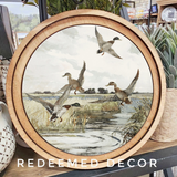 8" Round Mallard Ducks Art