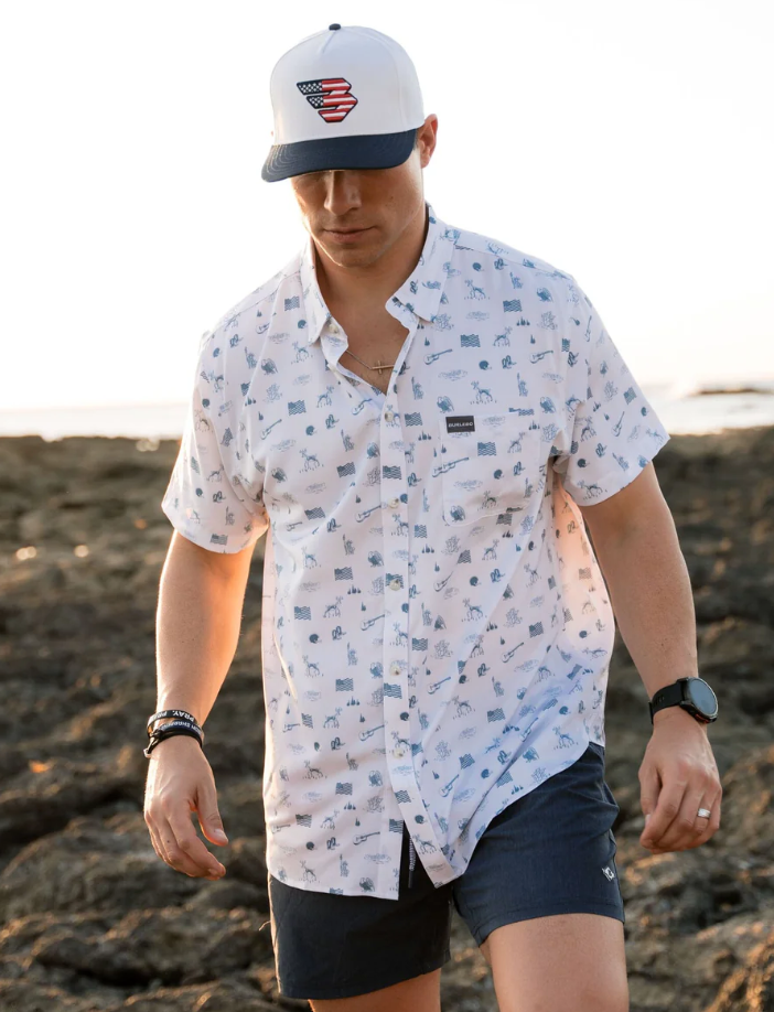 Burlebo America The Great Performance Men's Button Up Short Sleeve