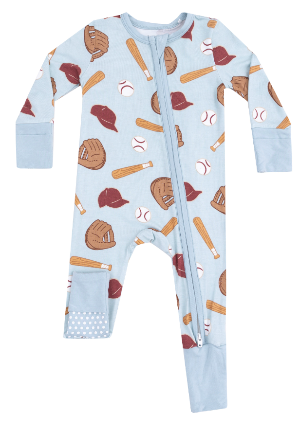 Angel Dear Boys Baseball 2 Way Zipper Romper Onesie