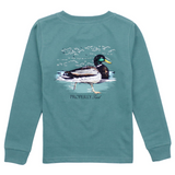 Properly Tied Swimming Mallard Long Sleeve Boys Shirt