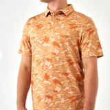 Burlebo Orange Texas Camo Performance Men's Polo Short Sleeve