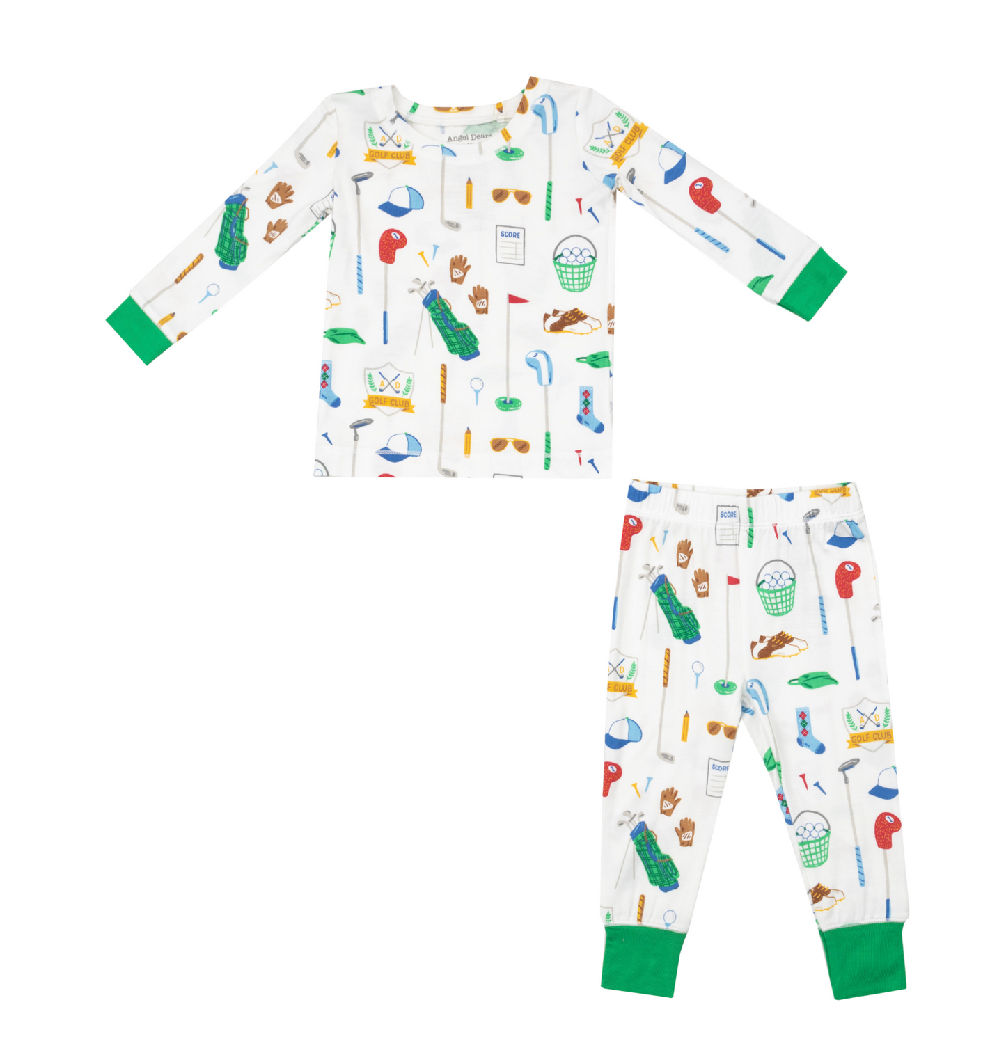 Golf Club Green Boys Long Sleeve Pajama 2 Piece Set