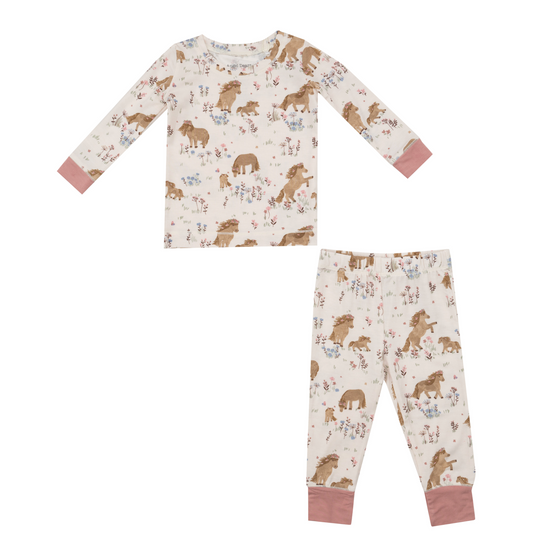 Angel Dear Two Piece Girls Pretty Ponies Bamboo Pajamas