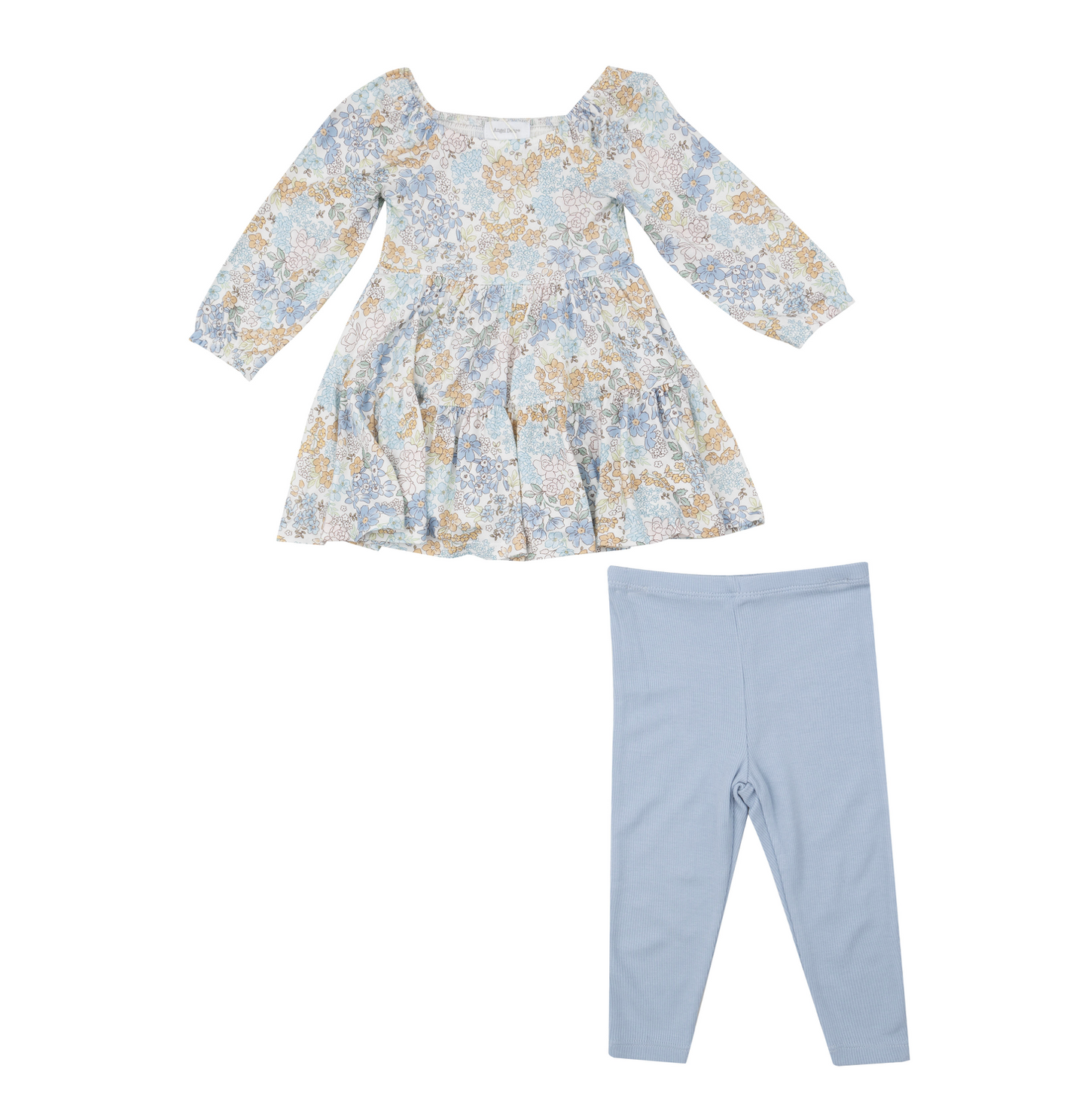 Angel Dear Girls Edith's Floral Dress And Rib Legging