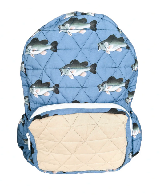 Blue Bass Rippin Lips Quilted Backpack