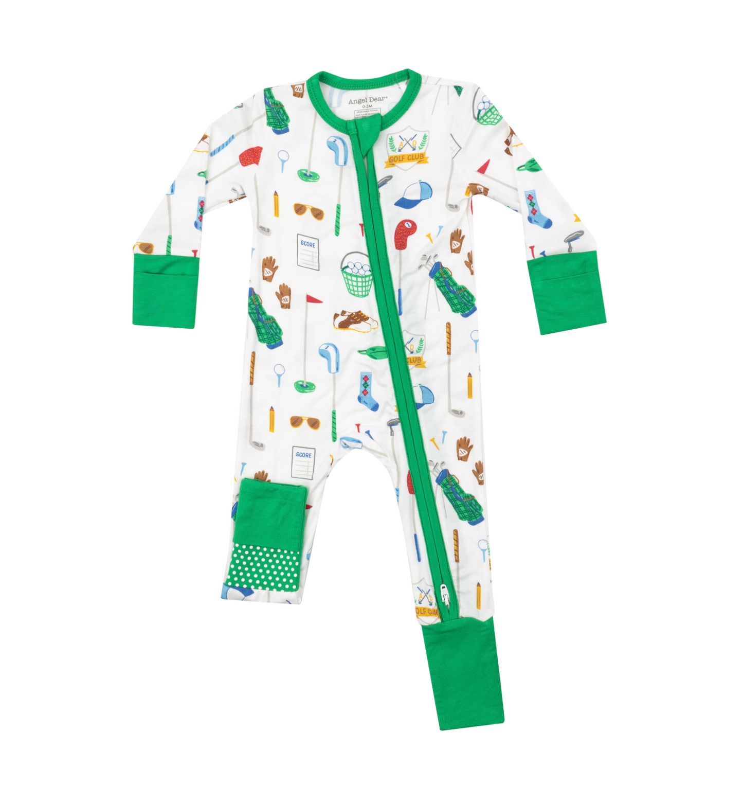 Angel Dear Golf Bamboo Boys Zipper Onesie