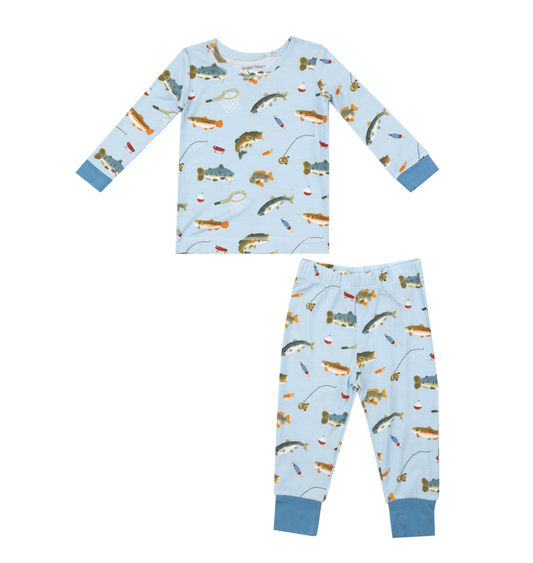 Angel Dear Two Piece Boys Fishing Bamboo Pajamas