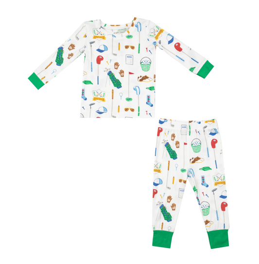 Angel Dear Two Piece Boys Golf Club Bamboo Pajamas