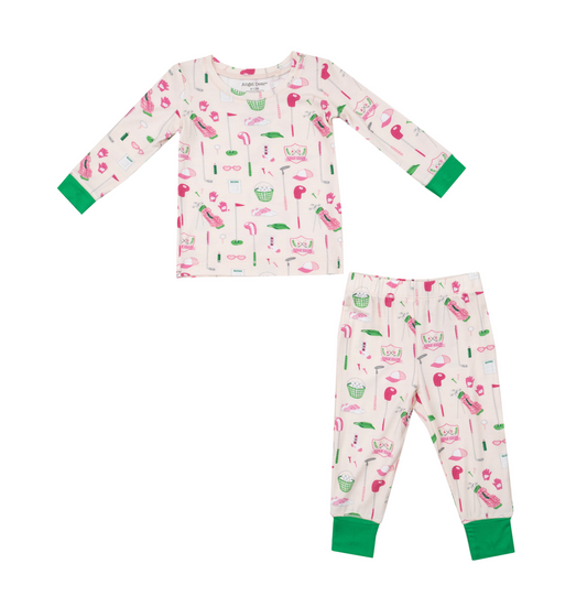 Angel Dear Two Piece Girls Golf Club Bamboo Pajamas