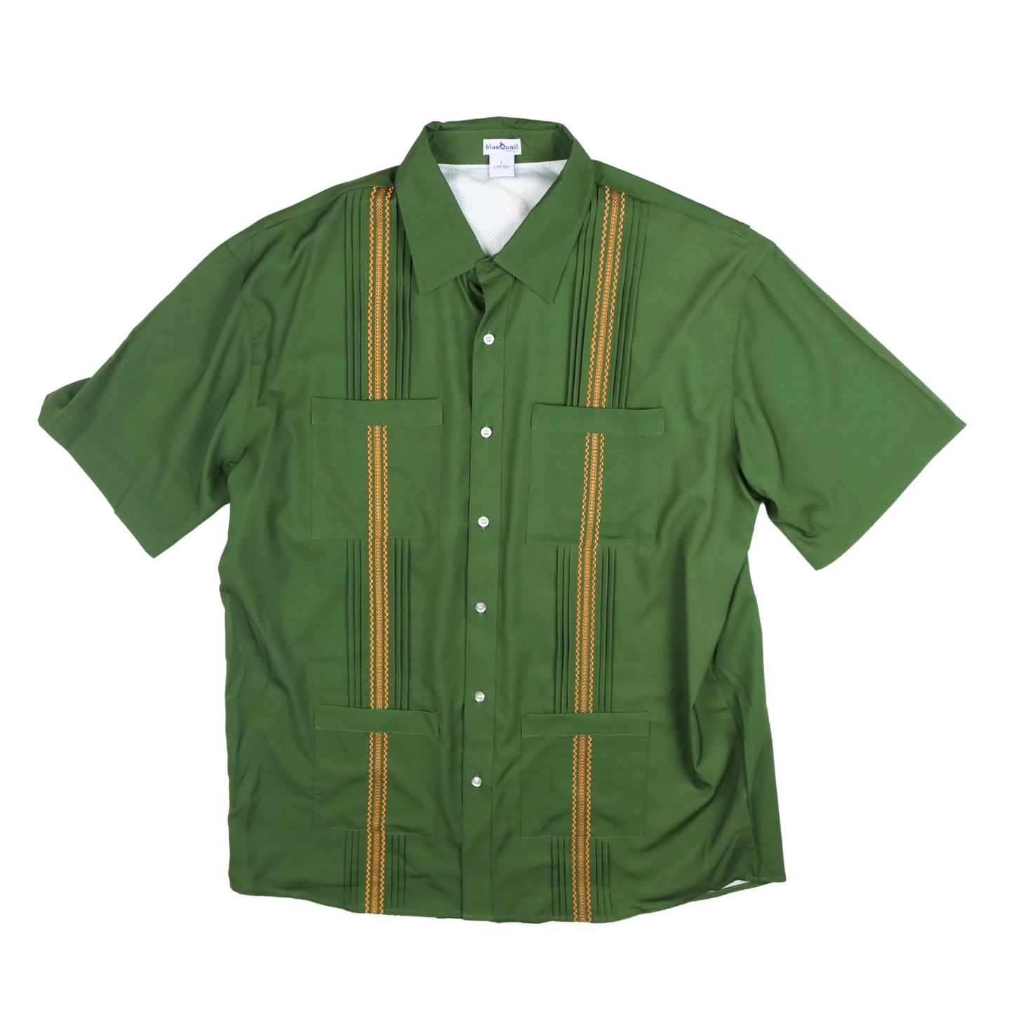 Blue Quail Green Post Oak Guayabera Boys Short Sleeve Shirt