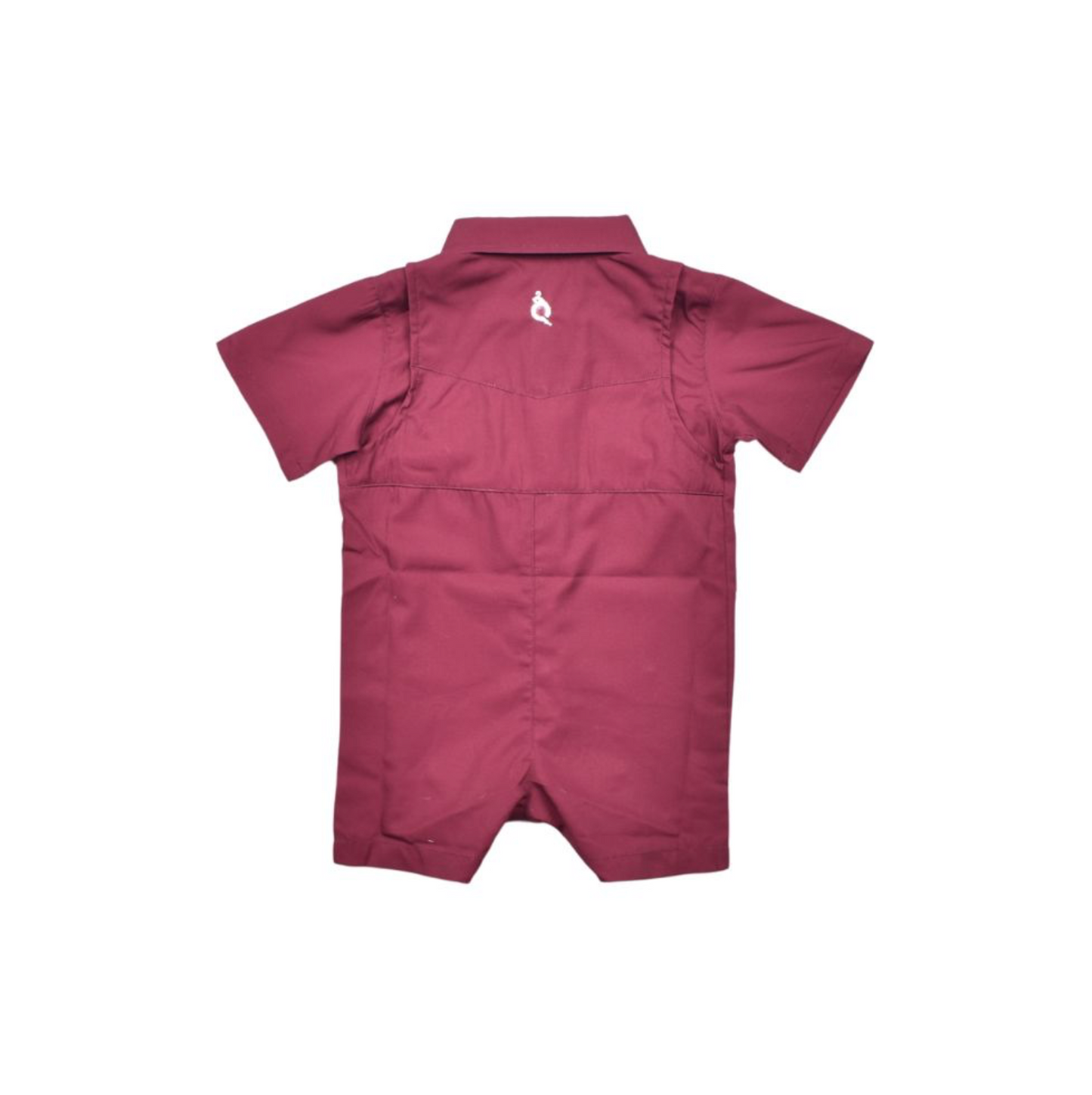 Blue Quail Boys Maroon Performance Pearl Snap Romper