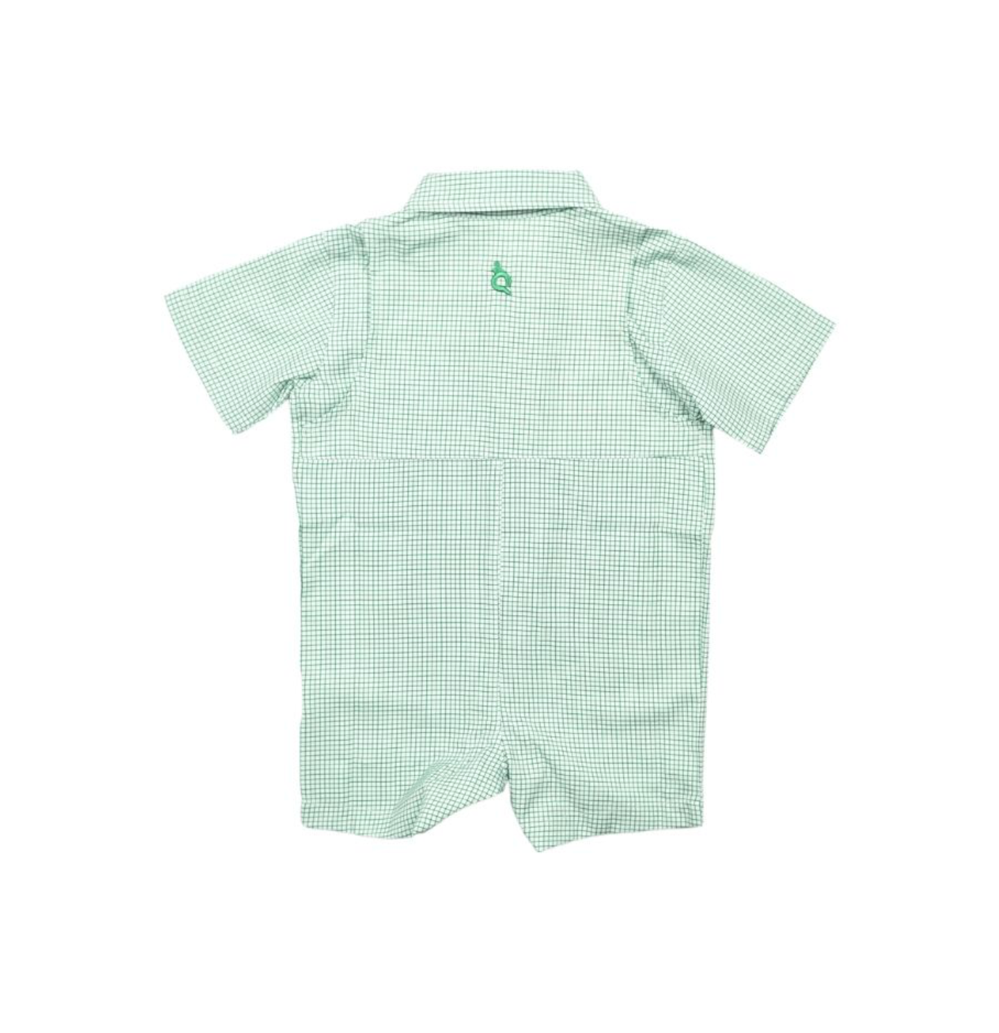 Blue Quail Boys Green Guayabera Short Sleeve Romper