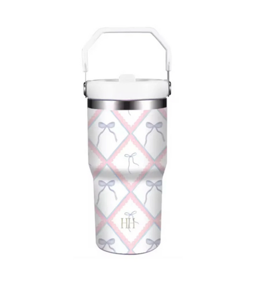 Hamner Hill Ribbons and Bows Straw Cup