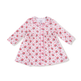 Angel Dear Bamboo Rose Bow Lattice Ric-Rac Girls Dress
