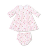 Angel Dear Grand Millennial Lace Floral Girls Bamboo Dress
