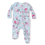 Angel Dear Charlotte Floral Bamboo Girls Zipper Onesie