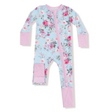 Angel Dear Charlotte Floral Bamboo Girls Zipper Onesie