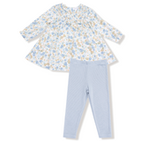 Angel Dear Sweet Rose Calico Smocked Long Sleeve Dress & Ribbed Leggings