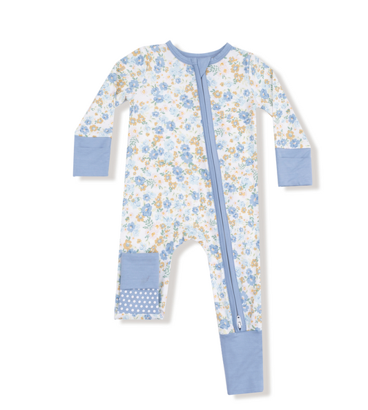 Angel Dear Sweet Calico Bamboo Girls Zipper Onesie