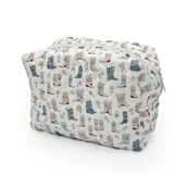 Ida Mae Daisy Boots Pastel Quilted Makeup Bag
