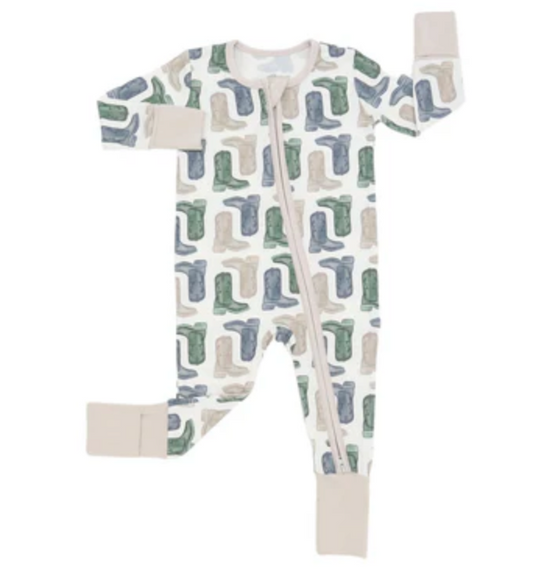 Hamner Hill Boys Boots Double Zipper Romper