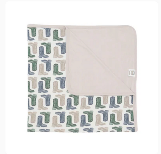 Hamner Hill Boys Boots Stroller Blanket