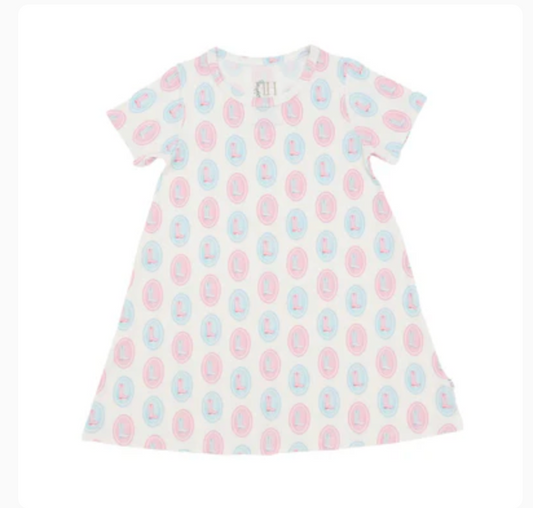 Hamner Hill x Petite Paloma Pastel Oval Boot Bamboo Girls Dress