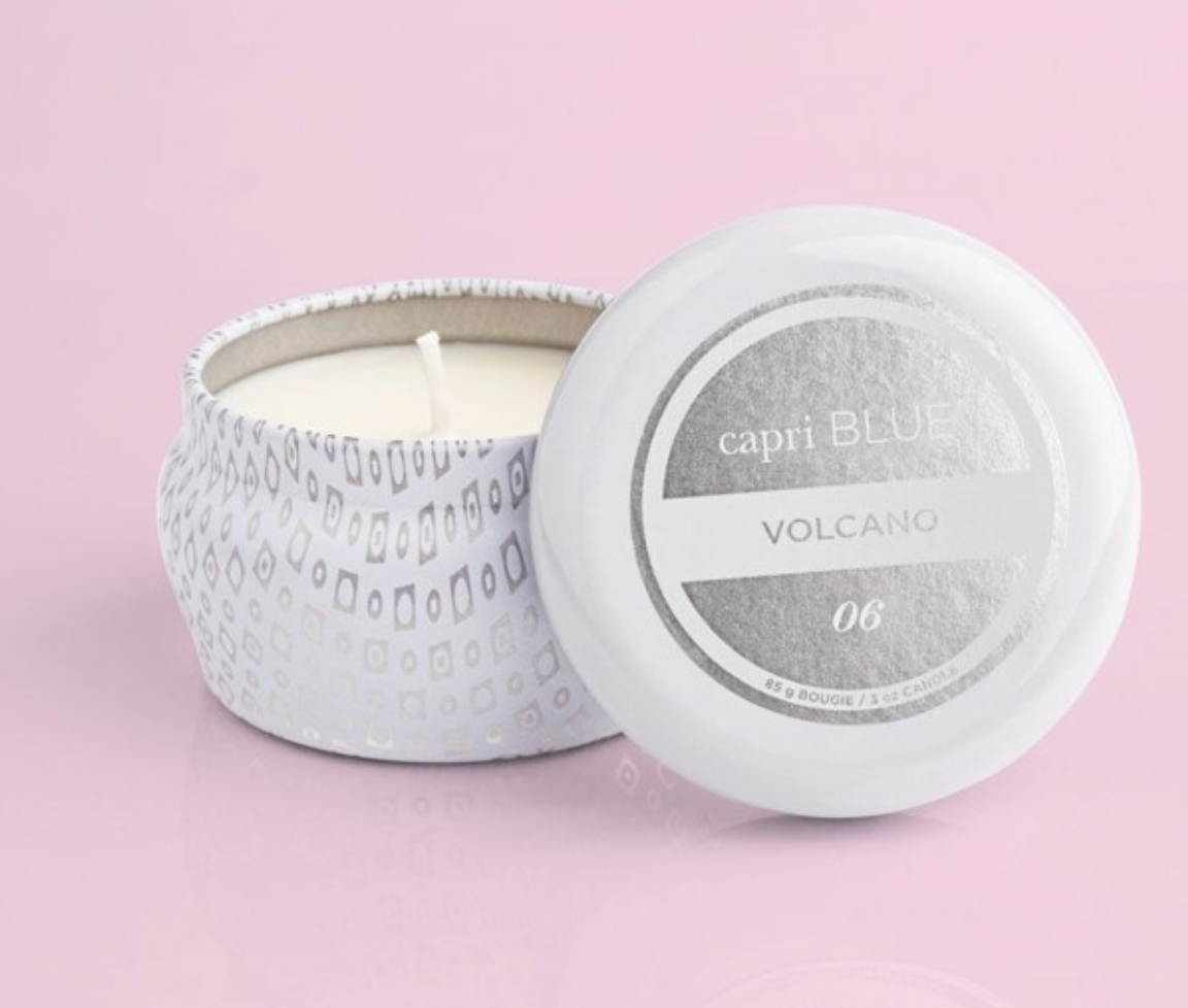 Capri Blue Volcano Signature White Mini Tin Candle
