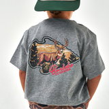 Burlebo Hill Country Buck Dark Heather Gray Boys Shirt