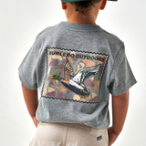 Burlebo Mallard Duck Stamp Dark Heather Gray Boys Shirt