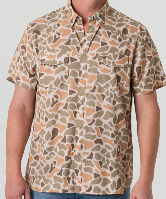 Burlebo Venado Camo Pearl Snap Western Mens Shirt