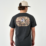 Burlebo Ducks Flying In Heather Black Men's Shirt Short Sleeve