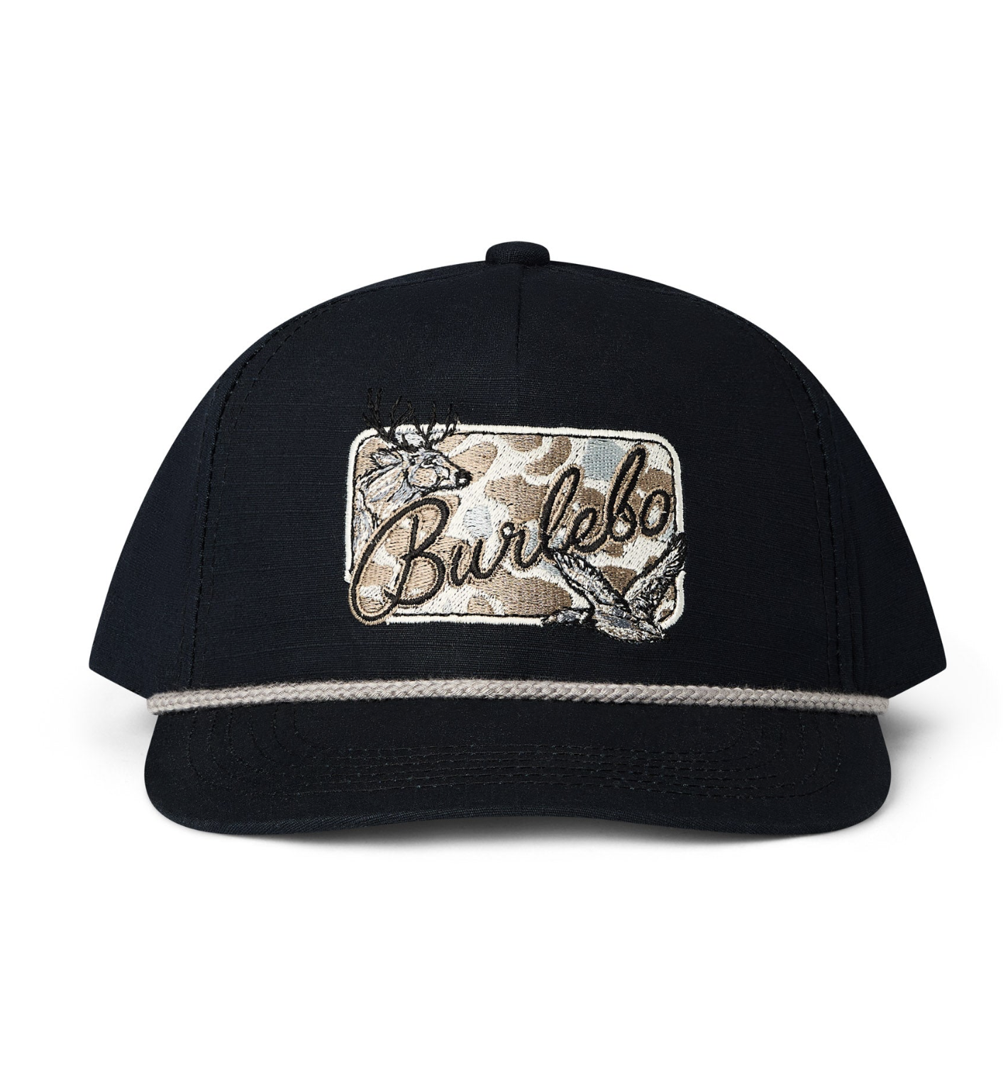 Burlebo Black Camo Patch Men's  Rope Hat