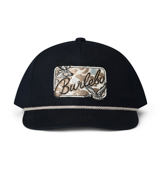 Burlebo Black Camo Patch Men's  Rope Hat