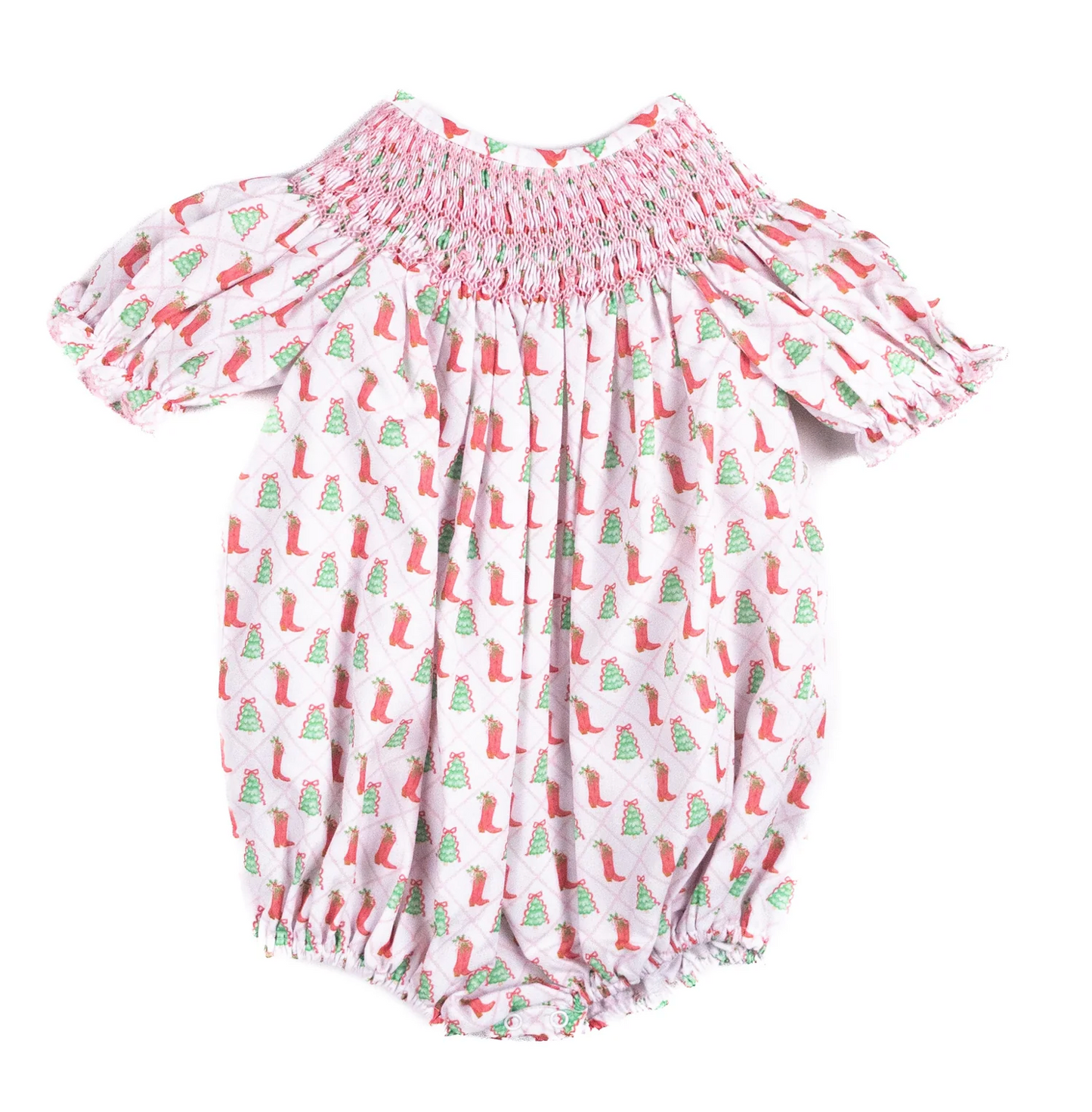 Shop Teeta Girls Smocked Cowboy Christmas Bubble Dress
