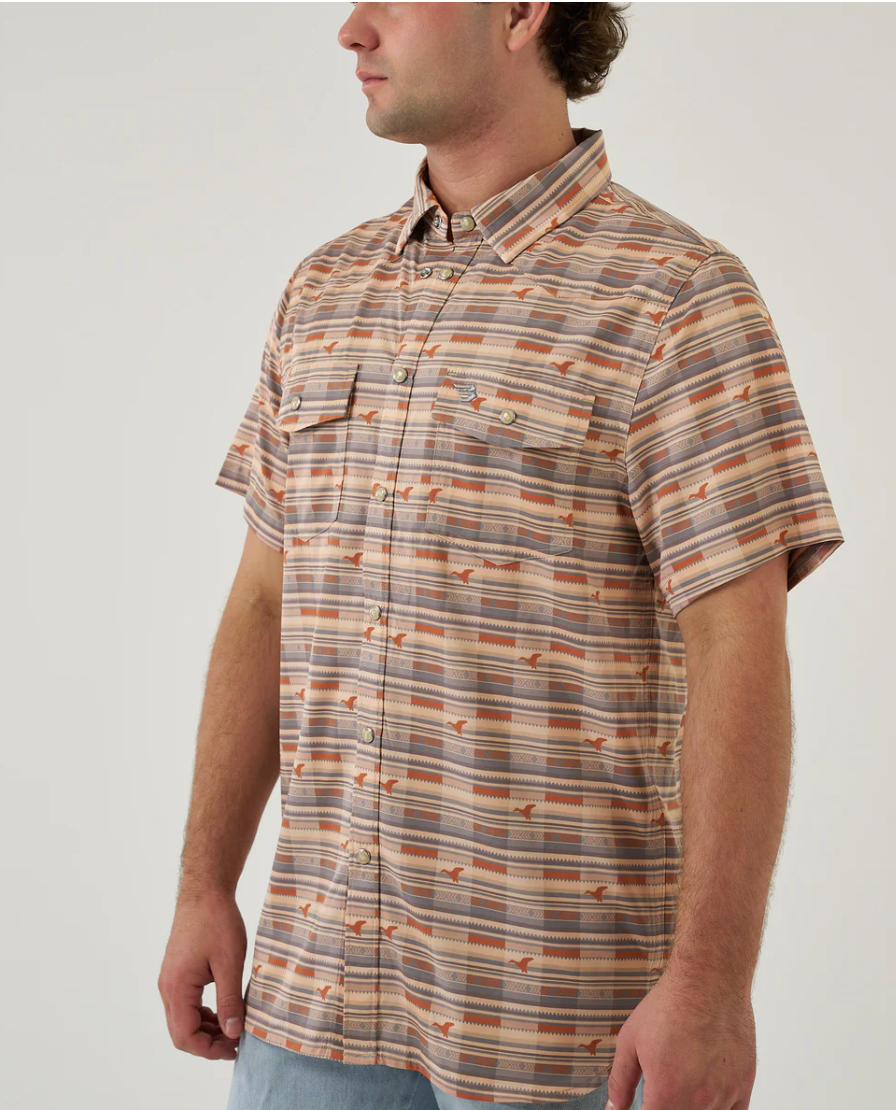 Burlebo Men's Duck Hunter Plaid Performance Pearl Snap Western Shirt