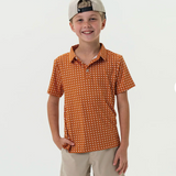 Burlebo Orange & White Texas Boys Performance Polo Shirt