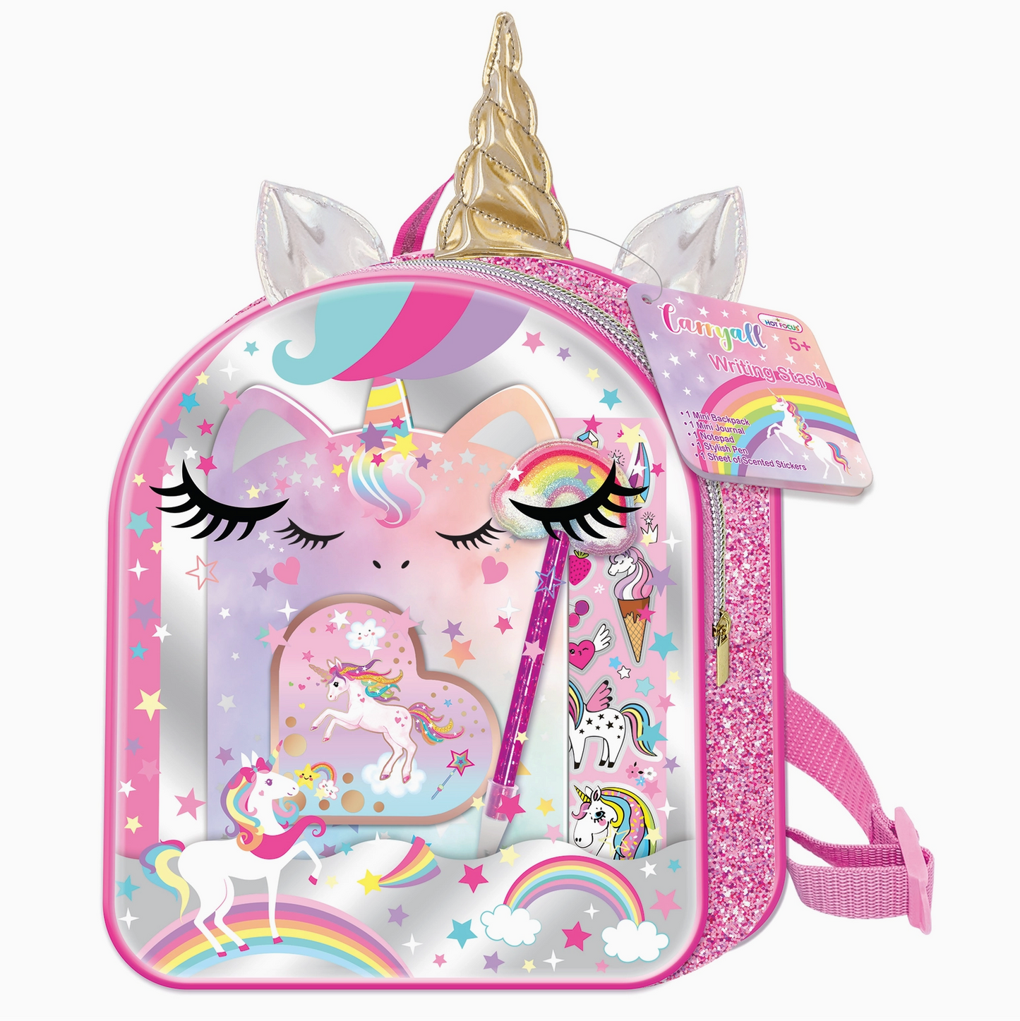 Carry All Writing Stash, Unicorn Mini Backpack