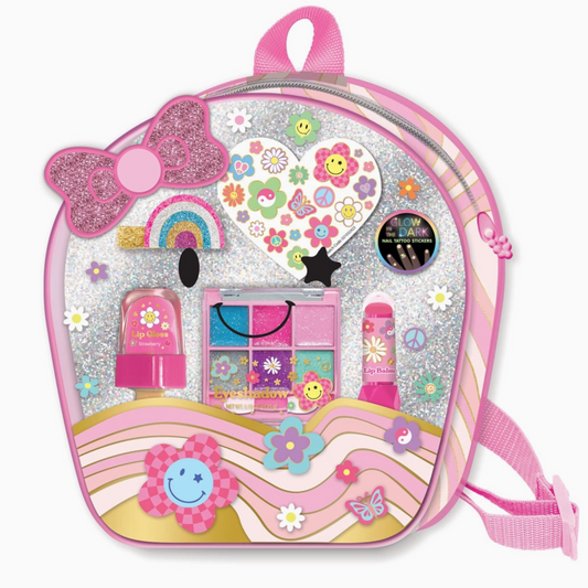 Glamz Beauty Backpack, Groovy Flower Girls Makeup Toy Set