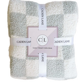 Luxe Sage Check Baby Blanket