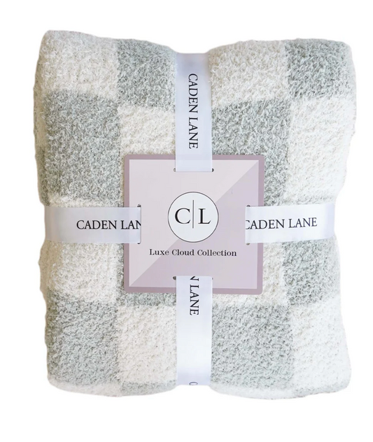 Luxe Sage Check Baby Blanket