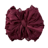Maroon Ruffled Headband Bow