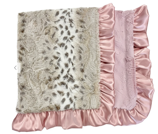 Dusty Pink Snowcat Luxe Cuddle Blanket
