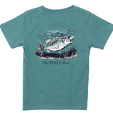 Properly Tied Set The Hook Bass Fish Short Sleeve Boys Shirt