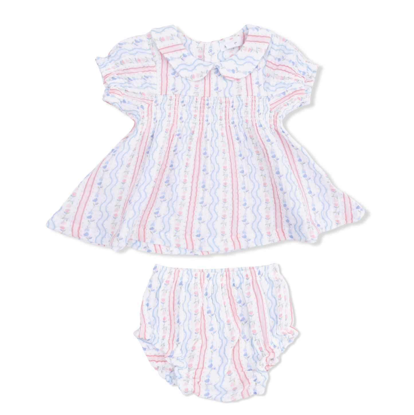 Angel Dear Tulip Stripe - Smocked Dress Set